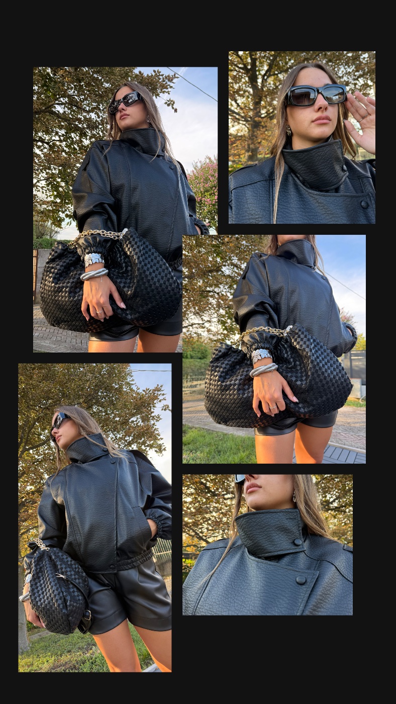 Anteprima 5 di Bomber ecopelle Oversize