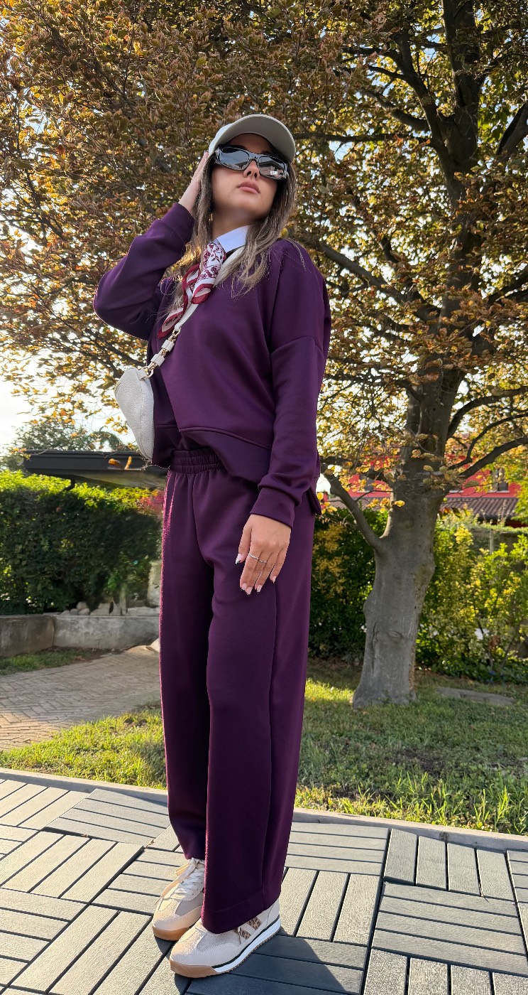 Anteprima 2 di Coordinato girocollo bordeaux