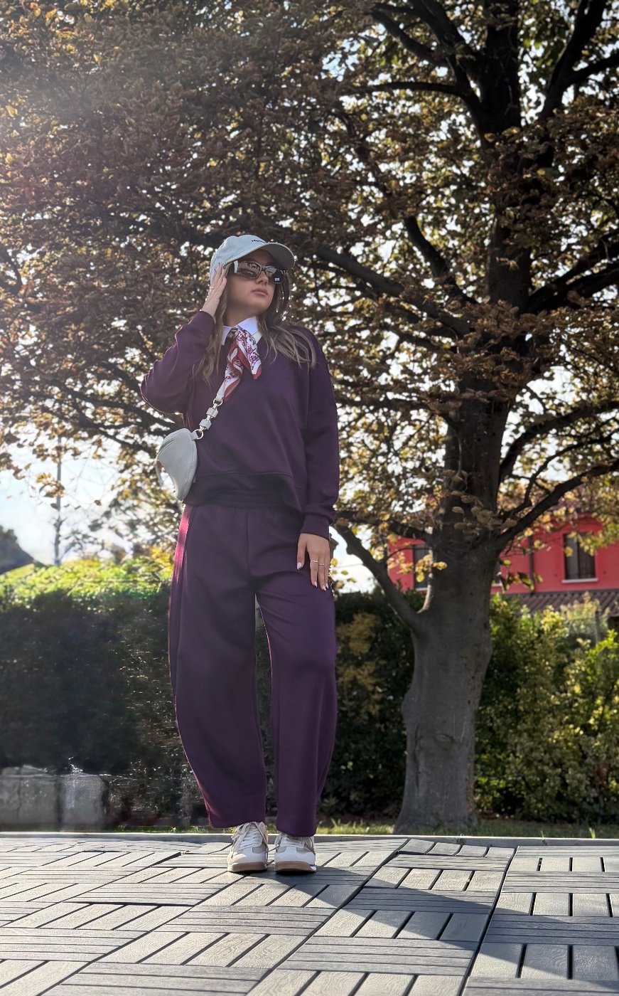 Anteprima 4 di Coordinato girocollo bordeaux