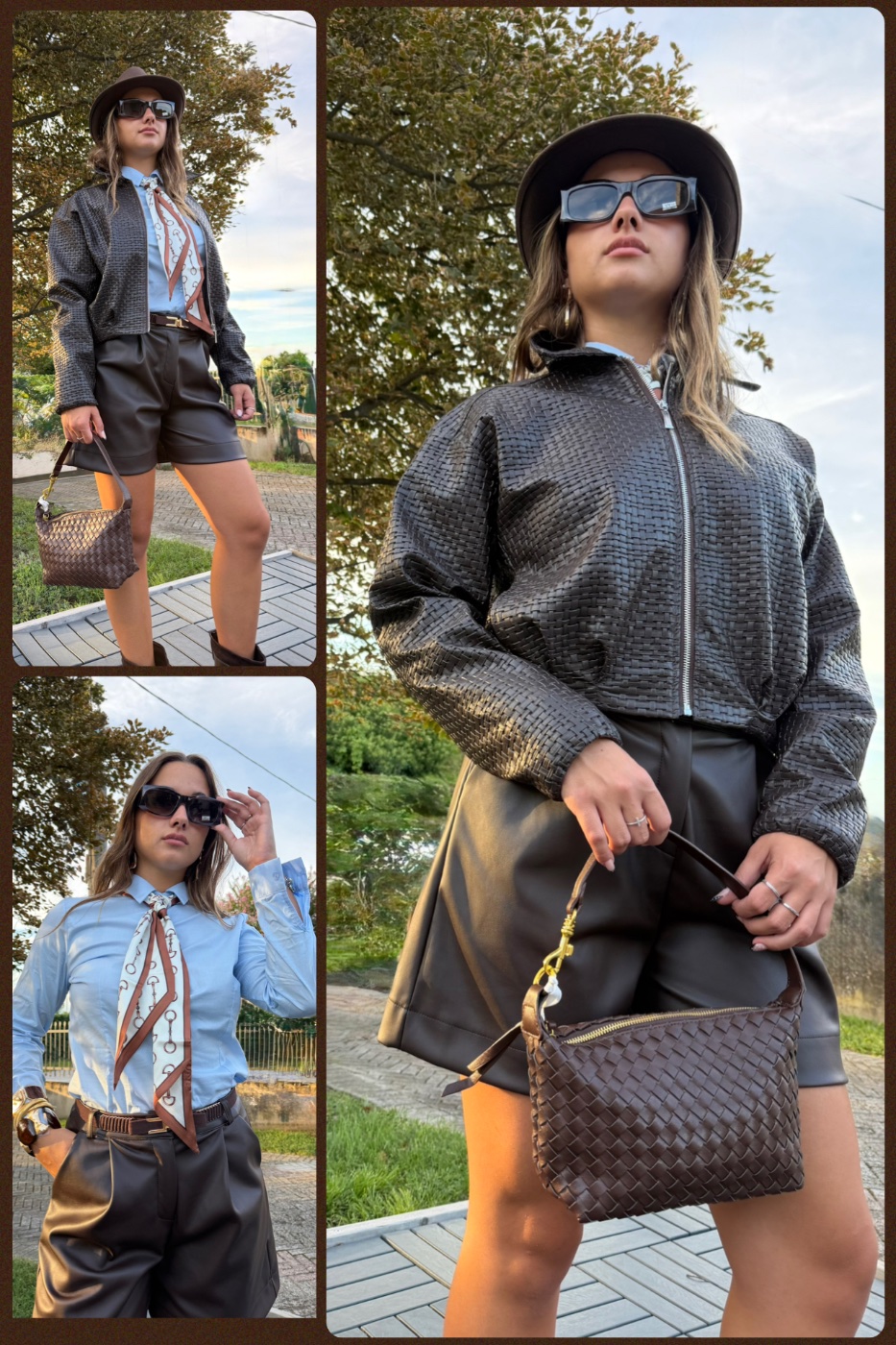 Anteprima 3 di Bomber ecopelle intrecciato
