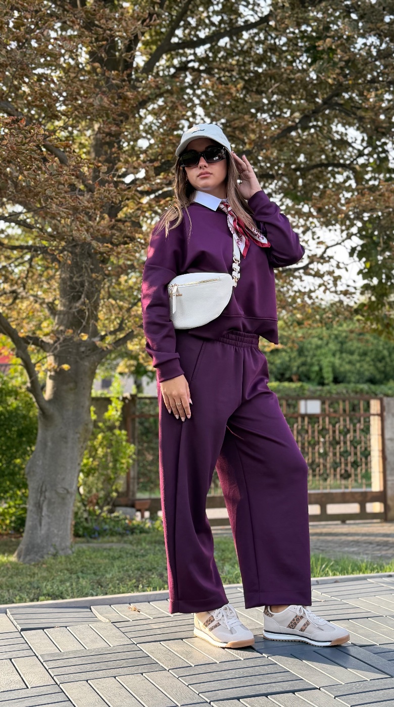 Coordinato girocollo bordeaux