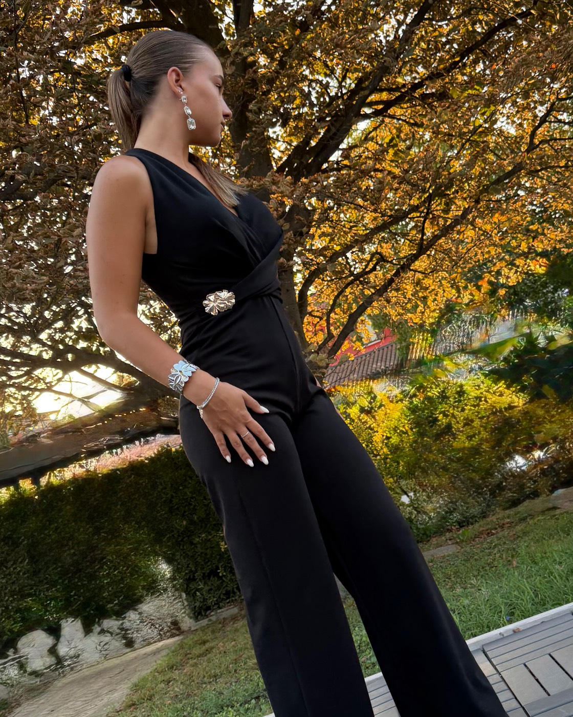 Jumpsuit fiore oro
